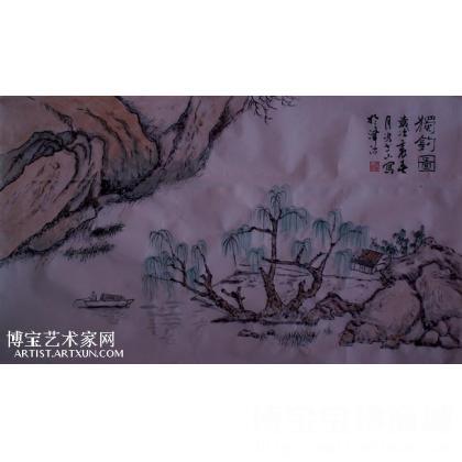 独钓图 山水画 冯书山作品 类别: 国画山水作品